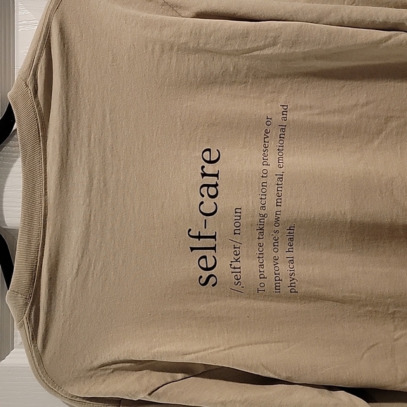 Women's Long sleeve Tee , "self-care"- phrase, Size Medium. - Picture 3 of 7